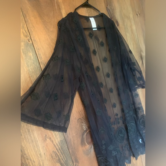 Time and True Other - Black lace cardigan/cover up